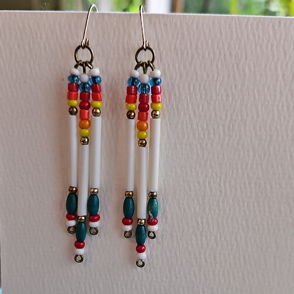 Colorful Beaded Dangle Earrings